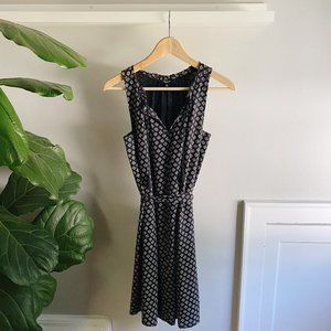 100% Silk Madewell Navy Printed Tank Dress